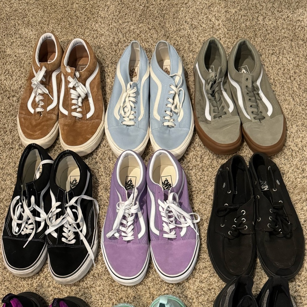 6 pairs of vans all like new or in good condition